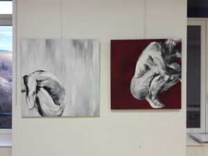 exposition la chapelle, marché de noel, peinture abstraite contemporaine, peinture acrylique