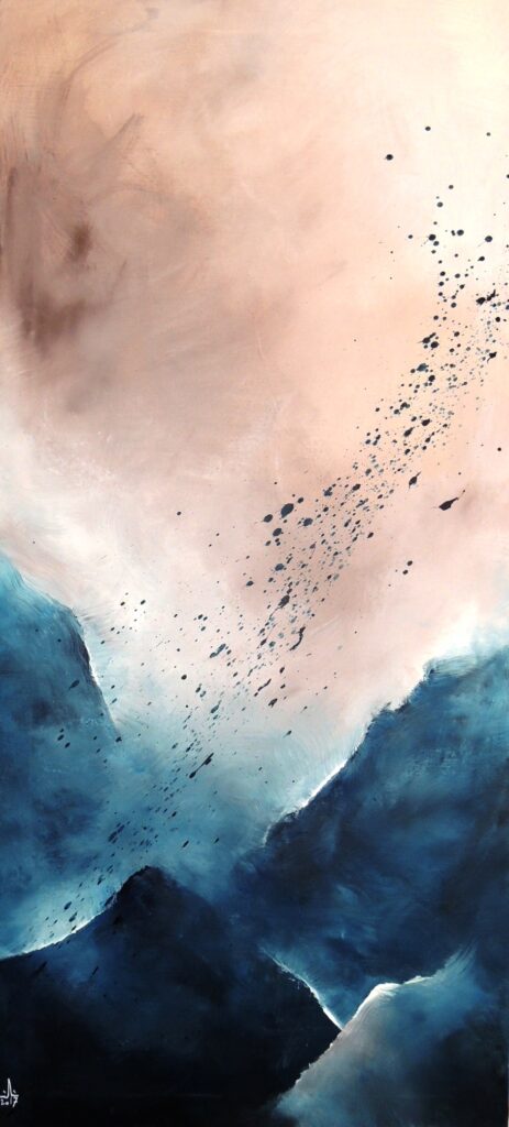 Peinture d'horizon en acrylique, ton sur ton, petits formats, entre figuration et abstraction Artiste peintre contemporaine celine leynaud